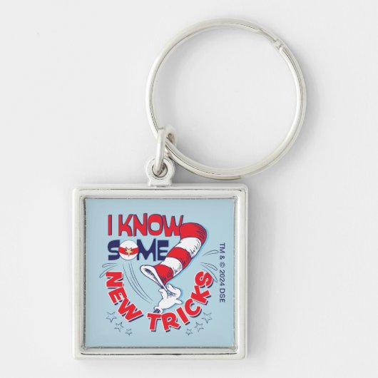 新しいトリックを知っている帽子の中の猫 キーホルダー (正面)