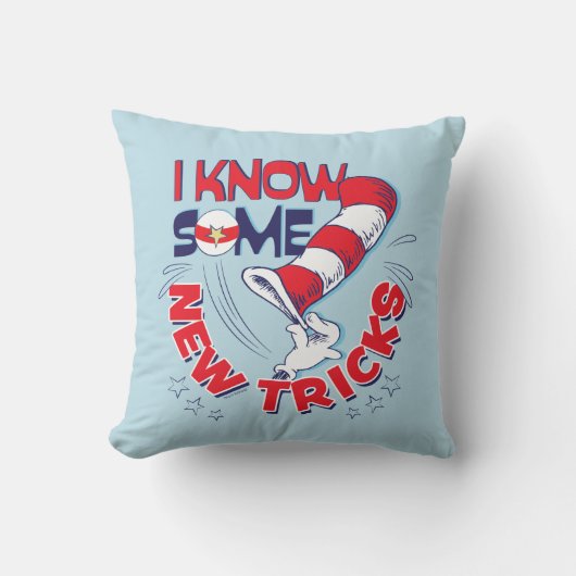 新しいトリックを知っている帽子の中の猫 クッション (正面)