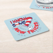 新しいトリックを知っている帽子の中の猫 スクエアペーパーコースター (アングル)