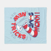 新しいトリックを知っている帽子の中の猫 フリースブランケット (正面(横))