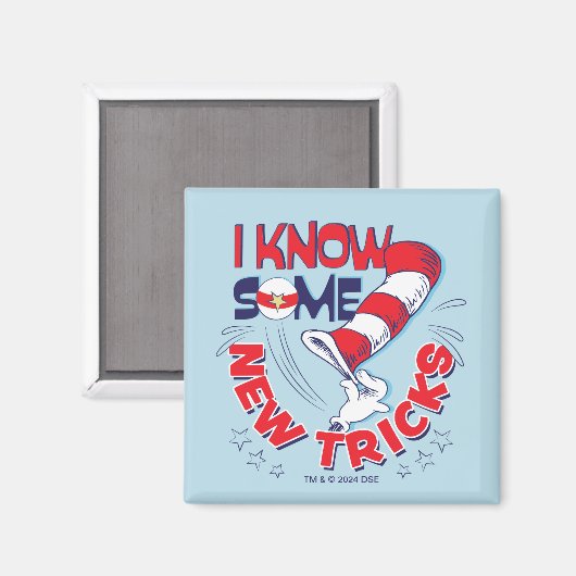 新しいトリックを知っている帽子の中の猫 マグネット (正面/裏面)