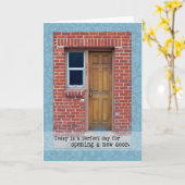 新しいドアのドアの写真の挨拶状を開けて下さい カード (黄色い花)