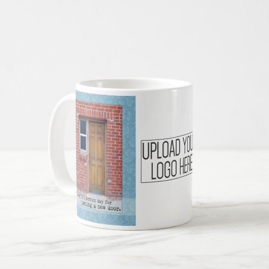新しいドアを開やる気を起こさせるける コーヒーマグカップ (正面左)