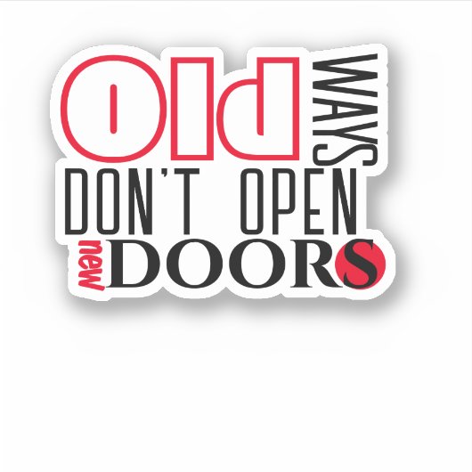 新しいドア引用文の黒い赤い文字を開く シール (正面)