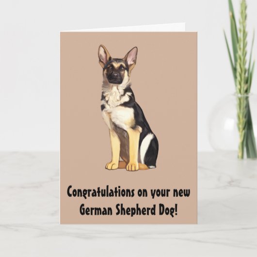 新しいドイツの羊飼い犬おめでとう カード (正面)