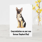 新しいドイツの羊飼い犬おめでとう カード (黄色い花)