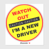 新しいドライバーであることを確認する – 注意 シール (シート)