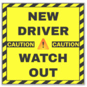 新しいドライバー（注意）の注意 シール (正面)