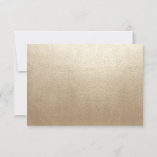 新しいドリームウェディングRSVPカード – 金ゴールド&ブラック 出欠カード (裏面)