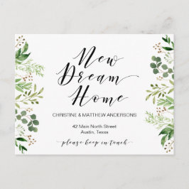 新しいドリームホーム,緑,動く発表 ポストカード