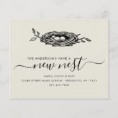 新しいネストホーム住所の変更を予算に割り当て移動カード (正面)