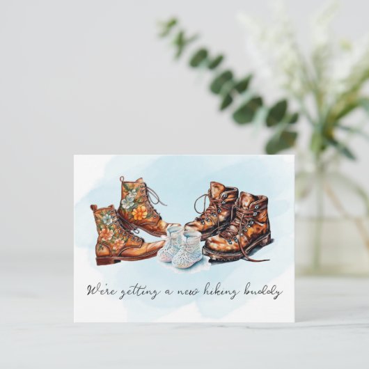 新しいハイキングバディアドベンチャー妊娠のお知らせ 案内ポストカード (スタンド正面)