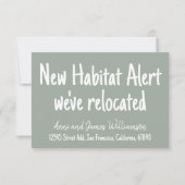 新しいハビタット警告詳細の追加引っ越しました移動 案内状 (正面)