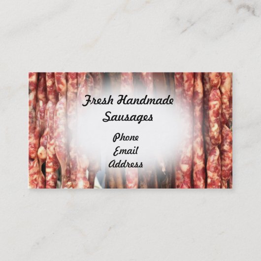 新しいハンドメイドのソーセージ 名刺 (正面)