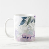 新しいハート、新しい精神。水の色フローラクリスチャン コーヒーマグカップ (左)