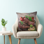 新しいハーブおよびトマトが付いている焼かれたbbqのステーキ クッション (椅子)