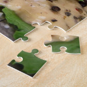 新しいハーブおよびトマトが付いている焼かれたbbqのステーキ ジグソーパズル (側面)