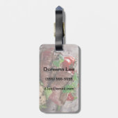 新しいハーブおよびトマトが付いている焼かれたbbqのステーキ ラゲッジタグ (裏面縦)