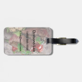 新しいハーブおよびトマトが付いている焼かれたbbqのステーキ ラゲッジタグ (裏面横)