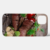 新しいハーブおよびトマトが付いている焼かれたbbqのステーキ Case-Mate iPhoneケース (裏面 (横))