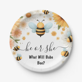 新しいバグデイジー素朴開花忙しBee Gender Reveal ペーパープレート