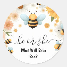 新しいバグデイジー素朴開花忙しBee Gender Reveal ラウンドシール