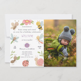 新しいバグ誕生日招待状と写真 招待状