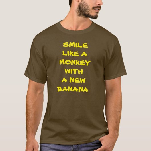新しいバナナのTシャツで猿のように笑おう Tシャツ (正面)