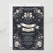 新しいバナーがサテンシックリボンカッティング結婚ズを弓 招待状 (正面)