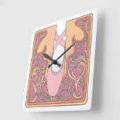 新しいバレエ スクエア壁時計 (傾斜)