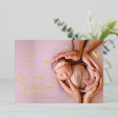 新しいバレンタイン金箔の誕生のお知らせ 箔シーズンカード (立ち正面)