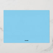 新しいバレンタイン金箔少年の誕生のお知らせ 箔シーズンカード (裏面)