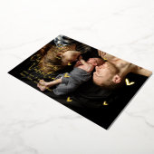 新しいバレンタイン金箔少年の誕生のお知らせ 箔シーズンカード (回転した状態)