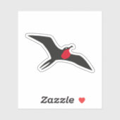 新しいバーブーダ国旗、アンティグアからのフリゲート鳥 シール (シート)