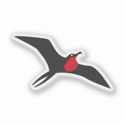 新しいバーブーダ国旗、アンティグアからのフリゲート鳥 シール (正面)