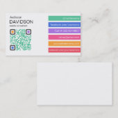 新しいバーQRコード社会的な媒体の名刺 名刺 (正面/裏面)