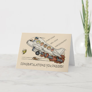 新しいパイロットのお祝いの漫画の風刺漫画 カード