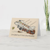 新しいパイロットのお祝いの漫画の風刺漫画 カード (正面)