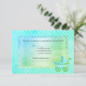 新しいパステルスポットドットpramベビーシャワーrsvp 出欠カード (スタンド正面)