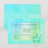 新しいパステルスポットドットpramベビーシャワーrsvp 出欠カード (正面/裏面)