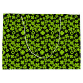 新しいパターン葉。クローバーズ01ブラックBG ラージペーパーバッグ (裏面)