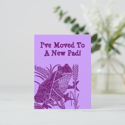 新しいパッドPCに移動したポストカードフロッグLily-Pad 案内ポストカード (スタンド正面)