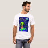 新しいパパのためのエイリアンと花火と男性のTシャツ Tシャツ (正面フル)