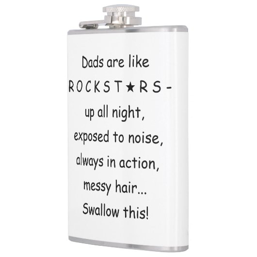 新しいパパのためのポケットフラッおもしろいク、パパはプレゼントされる フラスク (左)