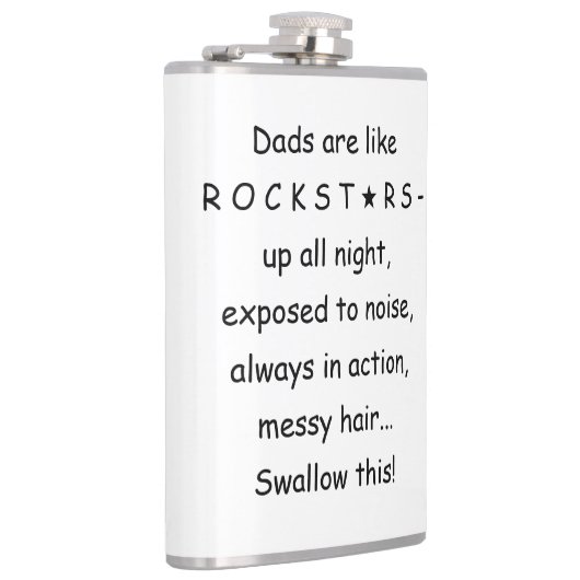 新しいパパのためのポケットフラッおもしろいク、パパはプレゼントされる フラスク (右)