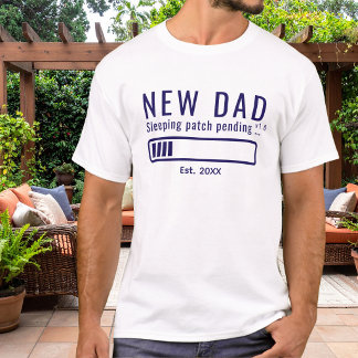 新しいパパ寝るパッチ保留面白い青い推定 Tシャツ