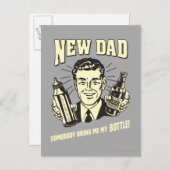 新しいパパ：誰かが私のボトルを持って来る ポストカード (正面/裏面)