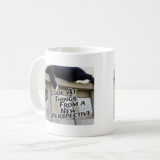 新しいパースやる気を起こさせるキャット写真 コーヒーマグカップ (正面左)