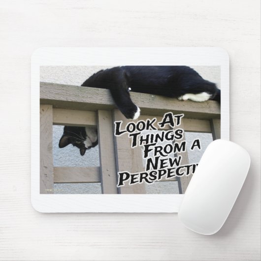 新しいパースペクティブ勇気付けられる猫の写真 マウスパッド (マウス)