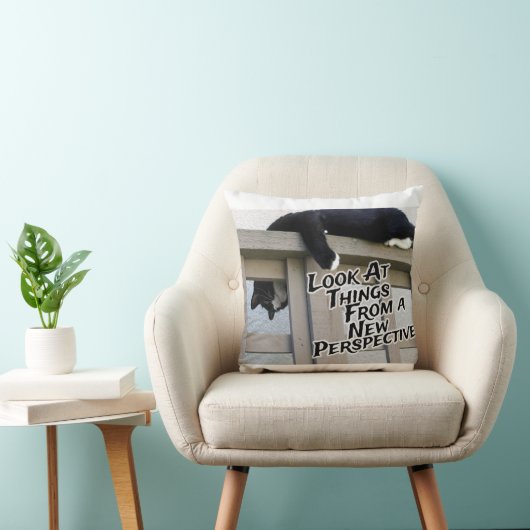 新しいパースペクティブ勇気付けられる猫フォトアート クッション (椅子)